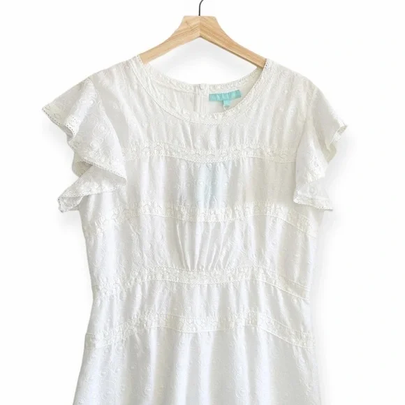 NWT, Melissa Odabash Meghan Crochet-trimmed Embroidered Mini Dress, Size L - Picture 4 of 16